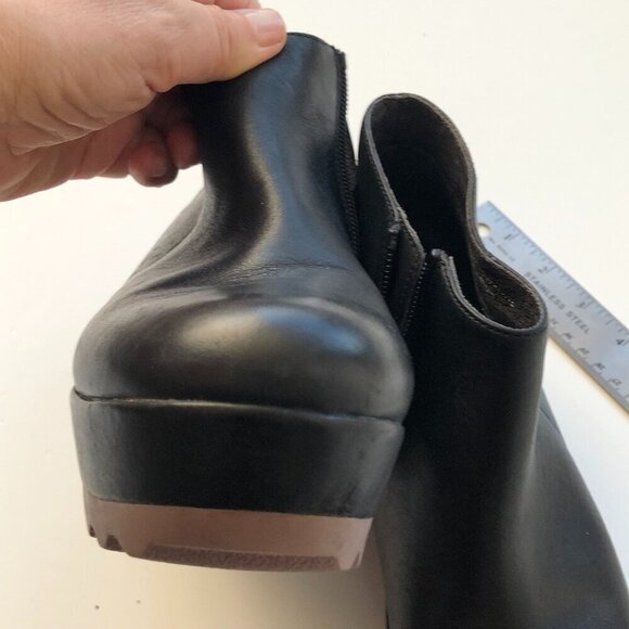 CAMPER Laika women’s leather black ankle boot violet platform soles zip up EU37 - Picture 16 of 16